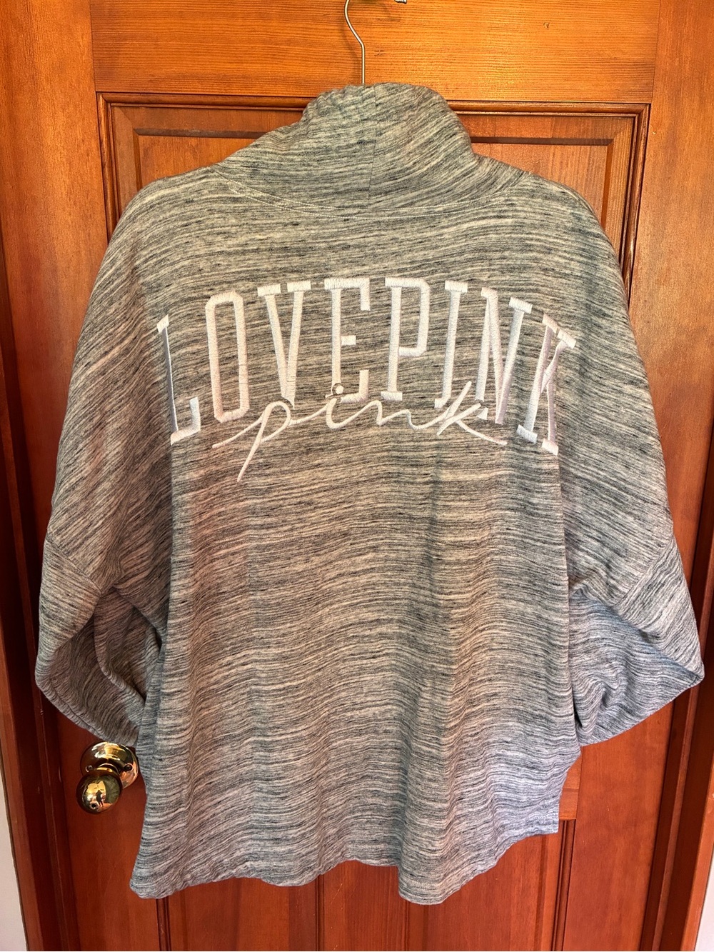 PINK Victoria’s Secret Women’s XL Gray Space Dye Cowl Neck Pullover Sweatshirt